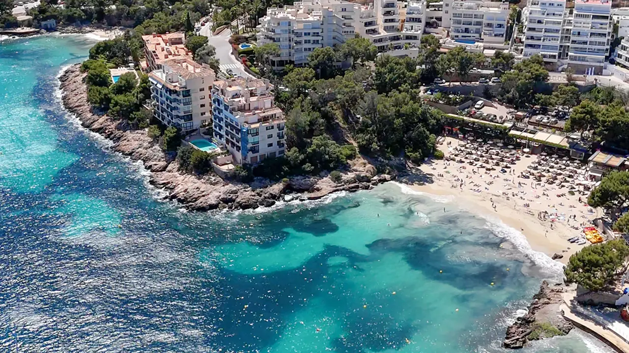 Drone view of the Illetas Beach