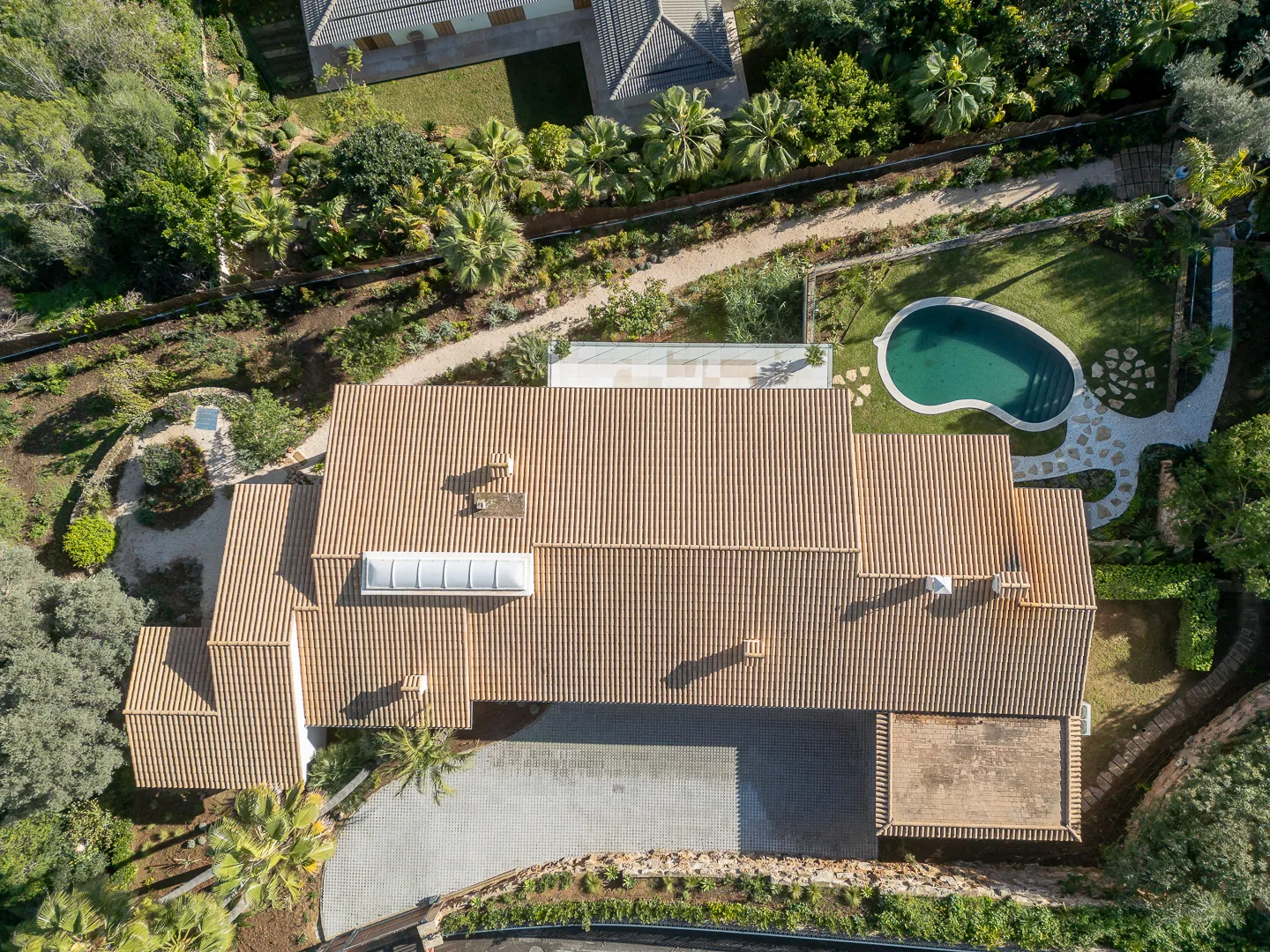 drone view of a luxury villa for sale in Son Vida Mallorca